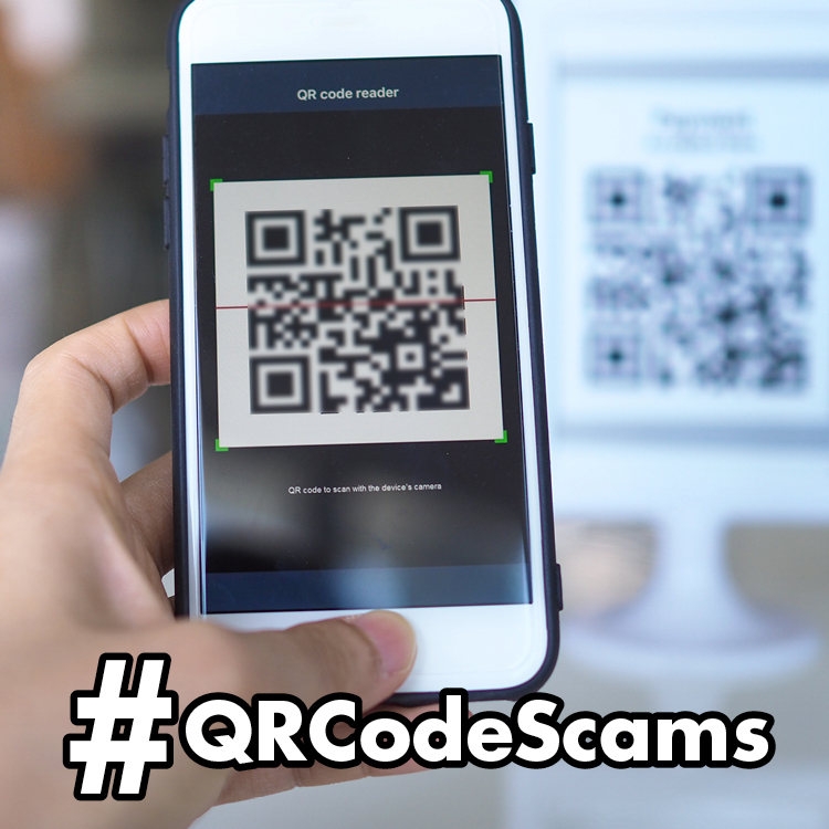 camera scanning QR code #QRCodeScams